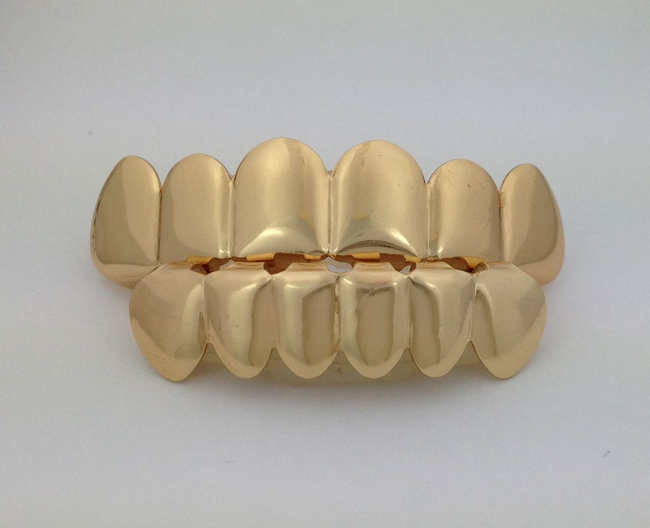 2 SETS! *IMPERFECT* NEW 14K Gold Plated Plain Teeth GRILLZ SET